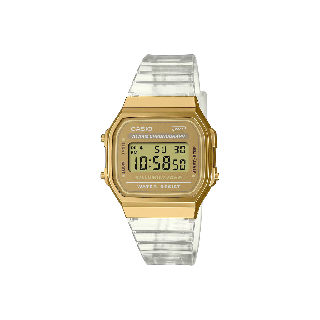 Casio A168XESG-9A Gold Translucent Digital Quartz Unisex Watch