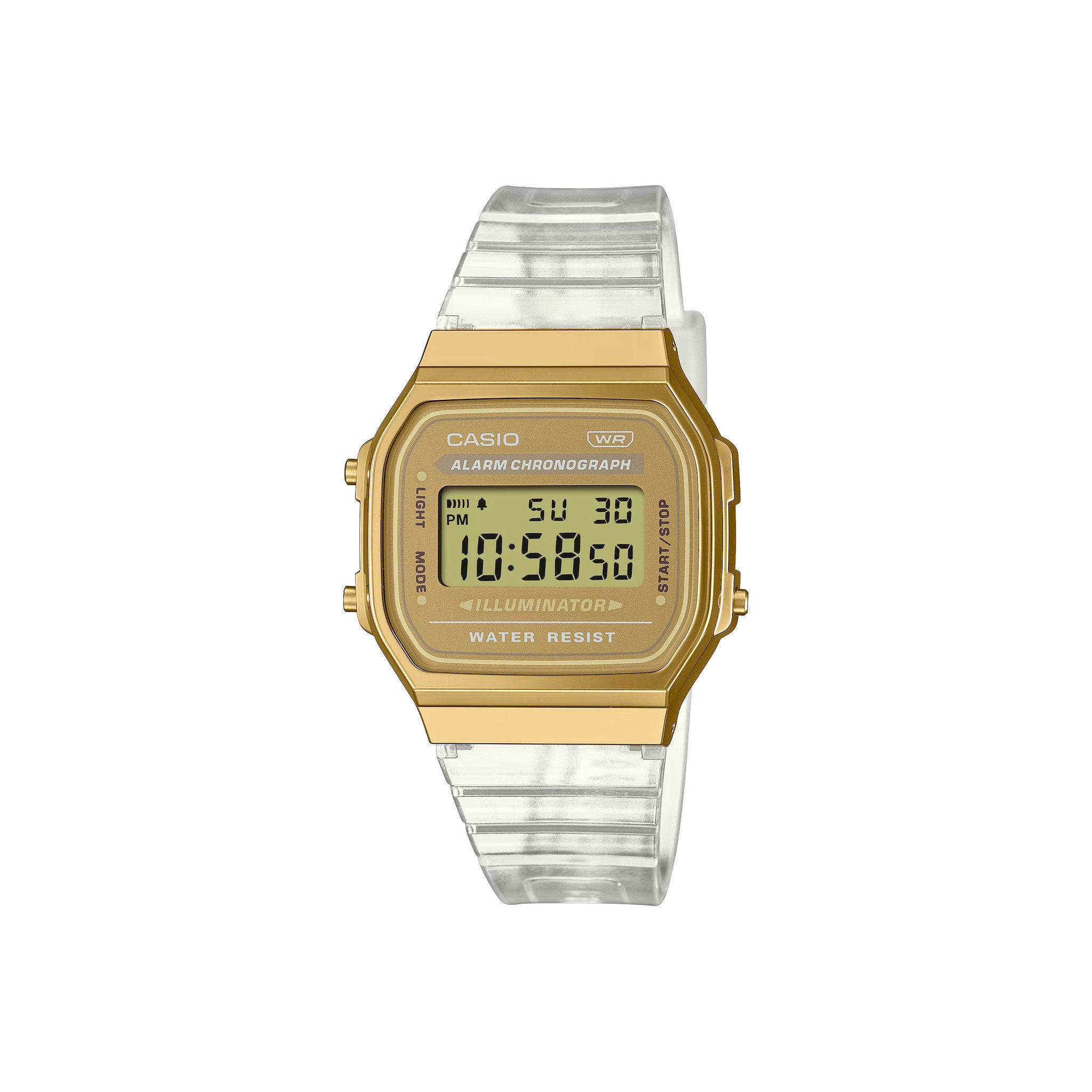 Casio A168XESG-9A Gold Translucent Digital Quartz Unisex Watch
